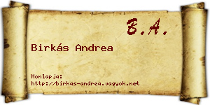 Birkás Andrea névjegykártya